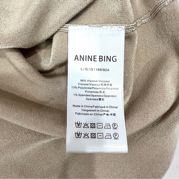 Anine Bing Sleeveless Noel Sweater Knit Tank Top Champagne Beige - Picture 14 of 15